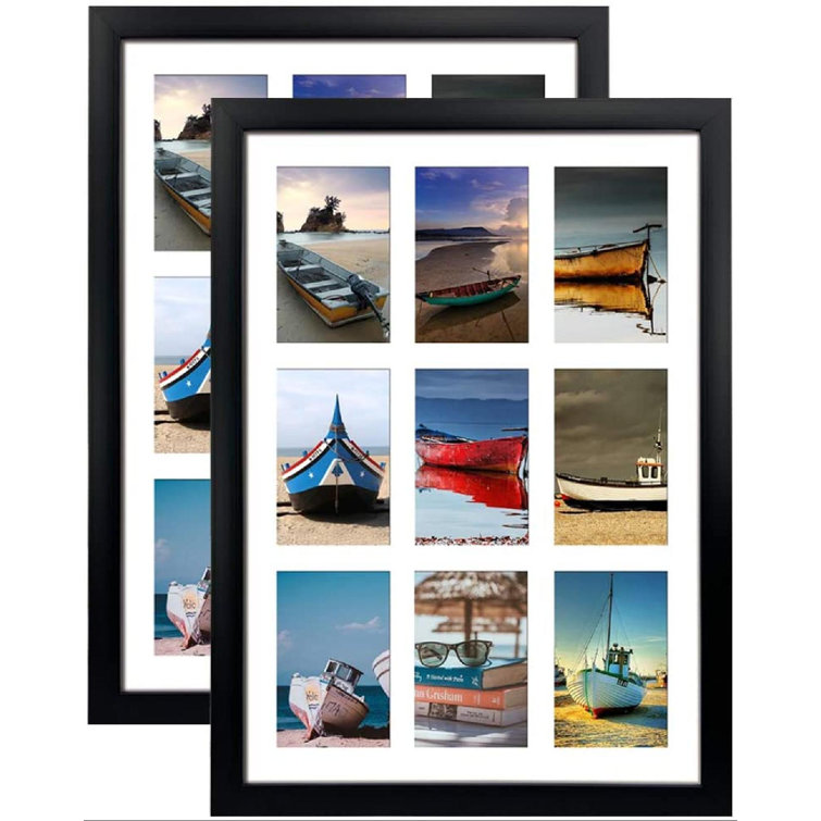 Latitude Run® 9 Openings 4X6 Picture Frames Collage Set Of 2, Black